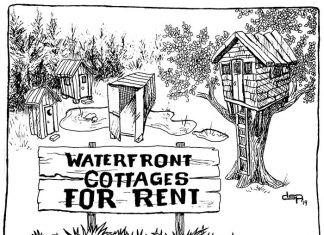 Editorial Cartoon: Waterfront Cottages for Rent