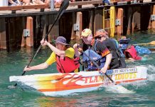 Bruce Men’s Shed Competes in Chi-Cheemaun Festival Cardboard Boat Races