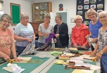Tea Time Quilters Preparing for The Airing of the Quilts August 2-5