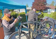 Steady Flow of Bikes at Bruce Men’s Shed Bicycle Tuneup Event