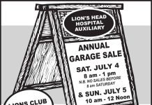 Lion’s Head Hospital Auxiliary Annual Yard Sale Extravaganza July 4 & 5