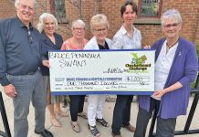 Peninsula SWANS Present Donations to Checkerboard Challenge and Footprints Conference